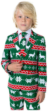 OppoSuits Boys Festive Green Suit for Christmas Holiday Parties and Family Gatherings