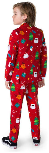 OppoSuits Boys Festivity Red Suit for Holiday Parties Christmas Celebrations and Family Gatherings