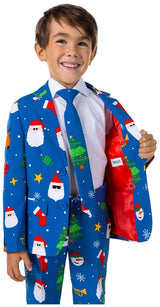 OppoSuits Festivity Blue Suit for Holiday Celebrations Christmas Parties and Special Occasions