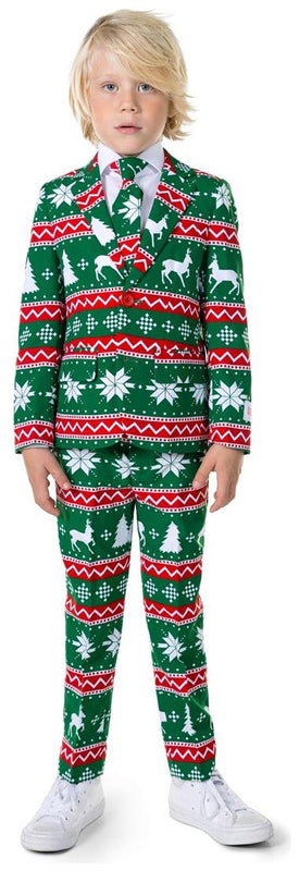Fun OppoSuits Boys Festivity Green Suit for Holiday Parties Christmas Events and Festive Celebrations
