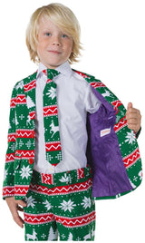 Fun OppoSuits Boys Festivity Green Suit for Holiday Parties Christmas Events and Festive Celebrations