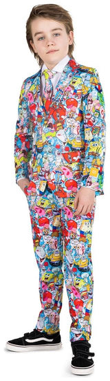 OppoSuits Boys SpongeBob Costume for Halloween Parties Birthday Dress Up and Superhero Fun