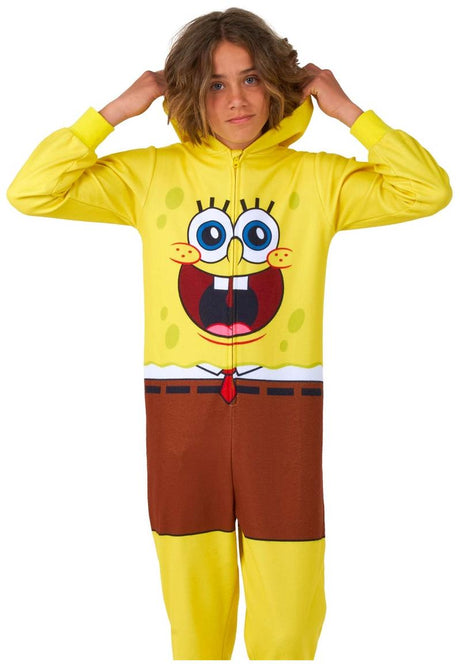 Cozy OppoSuits SpongeBob Onesie for Kids Lounging Fun and Cartoon Character Dress Up