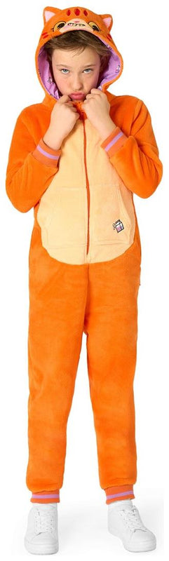 Comfortable OppoSuits Kids Red Cat Onesie for Pajama Parties and Playtime Adventures