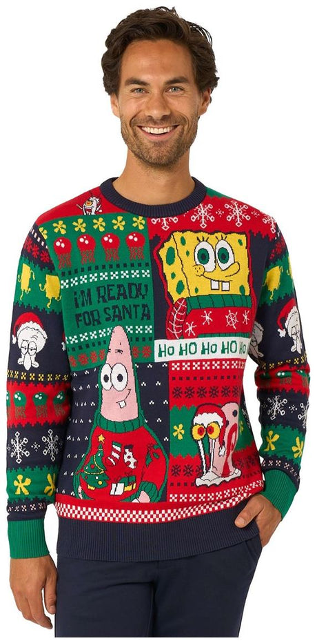 OppoSuits Adults' Knitted Sweaters SpongeBob Christmas Sweater