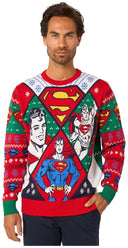 OppoSuits Adults' Knitted Sweaters Superman Christmas Sweater