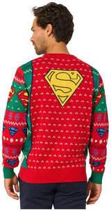 OppoSuits Adults' Knitted Sweaters Superman Christmas Sweater