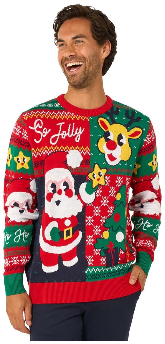 OppoSuits Adults' Knitted Sweaters Happy Claus Christmas Sweater
