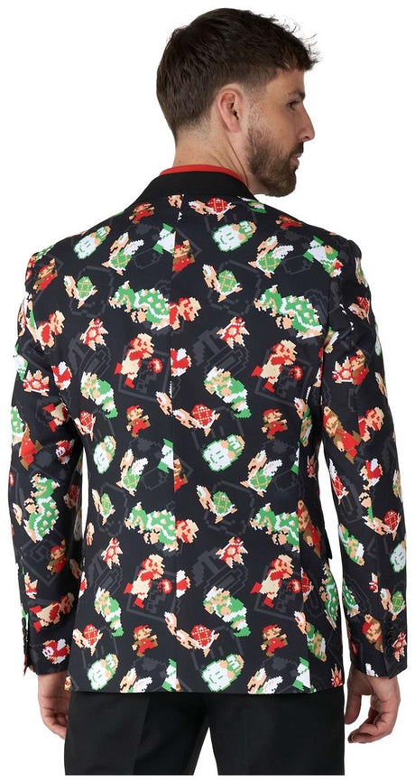 Stylish OppoSuits Super Mario Bros Blazer for Game Nights Halloween Parties and Retro-Themed Events