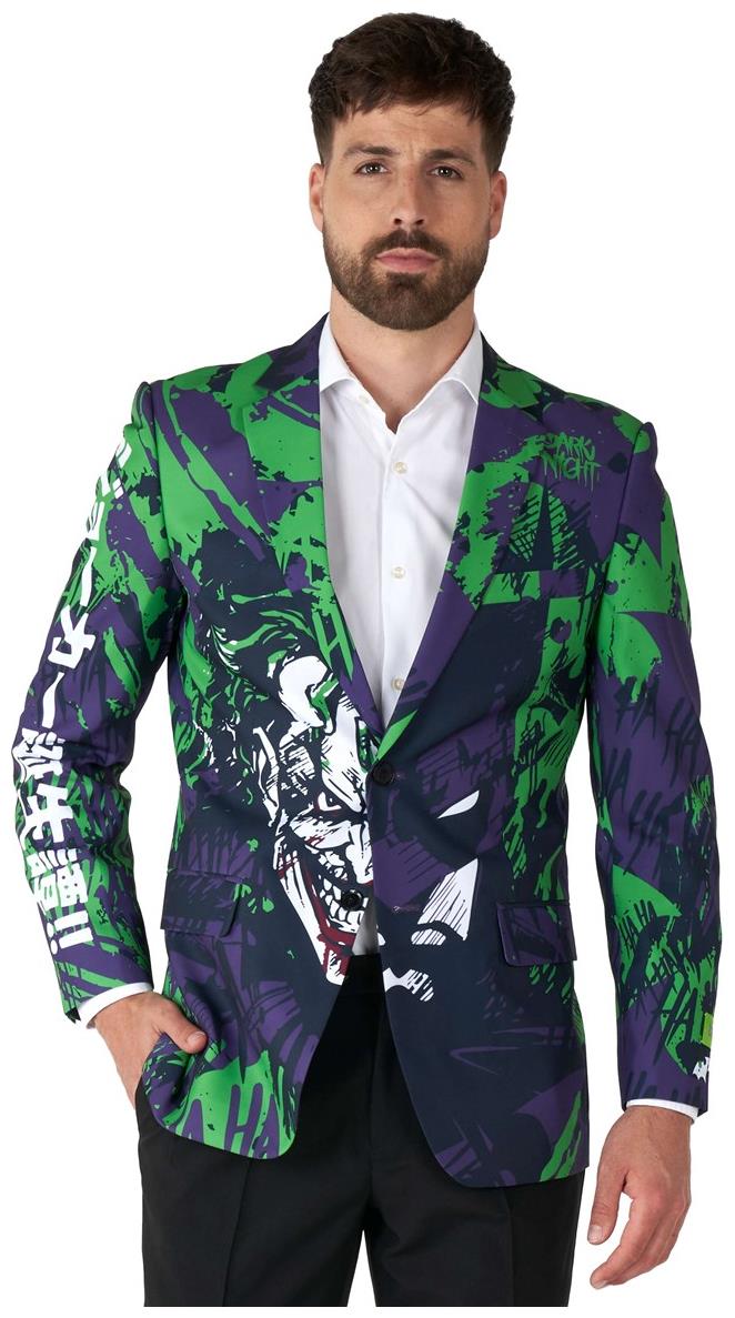 OppoSuits Batman vs Joker Blazer for Comic Cons Halloween Parties and Superhero Events
