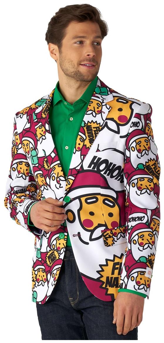 Stylish OppoSuits Men Blazer Cool Claus for Christmas Parties and Holiday Celebrations