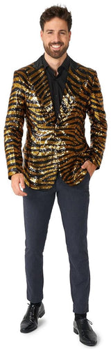 Shiny OppoSuits Tiger Royale Blazer for Parties Events and Dancefloor Fun