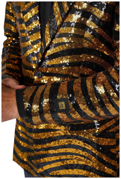 Shiny OppoSuits Tiger Royale Blazer for Parties Events and Dancefloor Fun