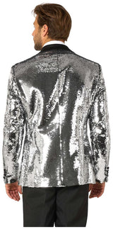 OppoSuits Men's Blazers Shiny Silver Sequins