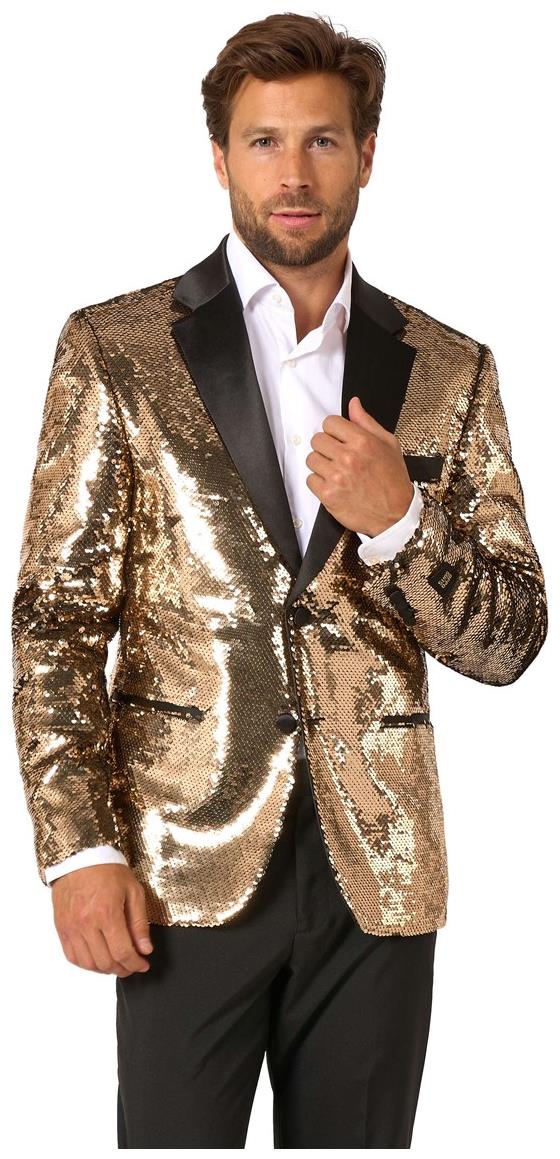 OppoSuits Men's Blazers Groovy Gold Sequins