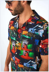 OppoSuits Men's Hawaiian Shirts SHIRT Short Sleeve BeetlejuiceT