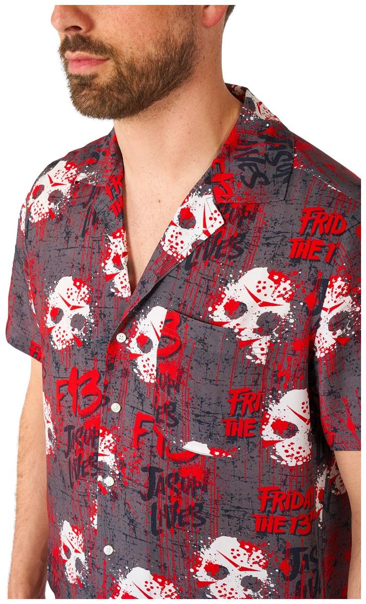 OppoSuits Men's Hawaiian Shirts SHIRT Short Sleeve Friday the 13th