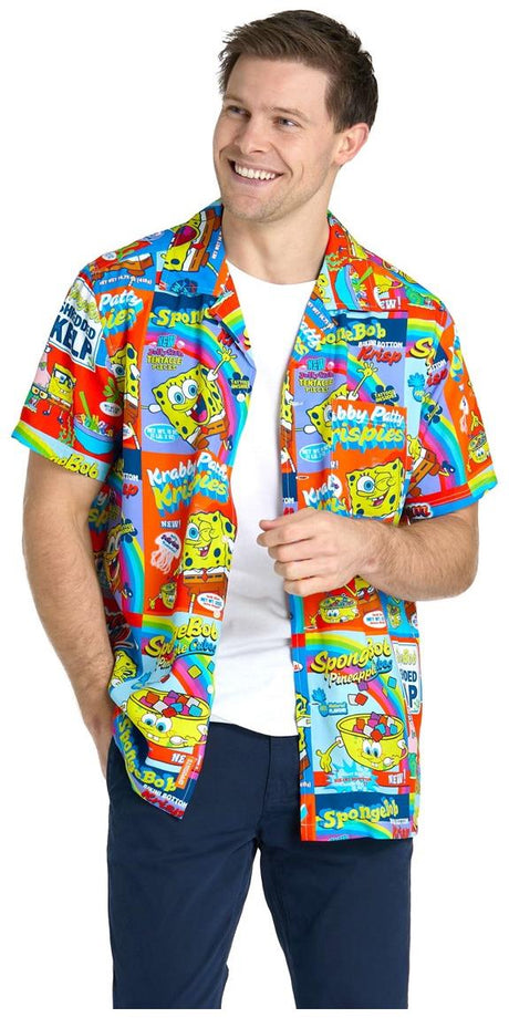 OppoSuits Men's Hawaiian Shirts SpongeBobT Breakfast