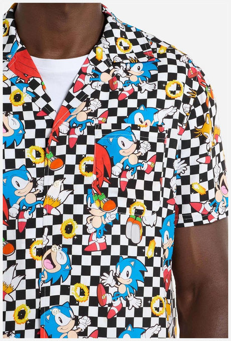 OppoSuits Men's Hawaiian Shirts Sonic Retro Rings