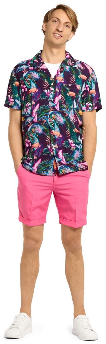 RADYAN Night Jungle Hawaiian Shirt - Lush Tropical Party Wear for Men product image showing the product clearly