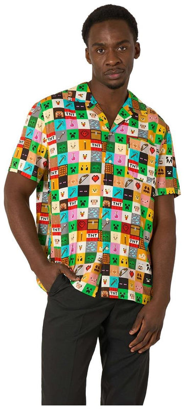 OppoSuits Men's Hawaiian Shirts MinecraftT - Pixel Perfect