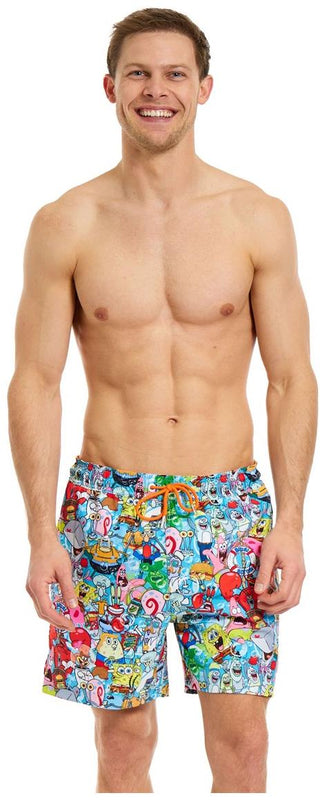 OppoSuits Men's Swim Shorts SpongeBob Frenzy