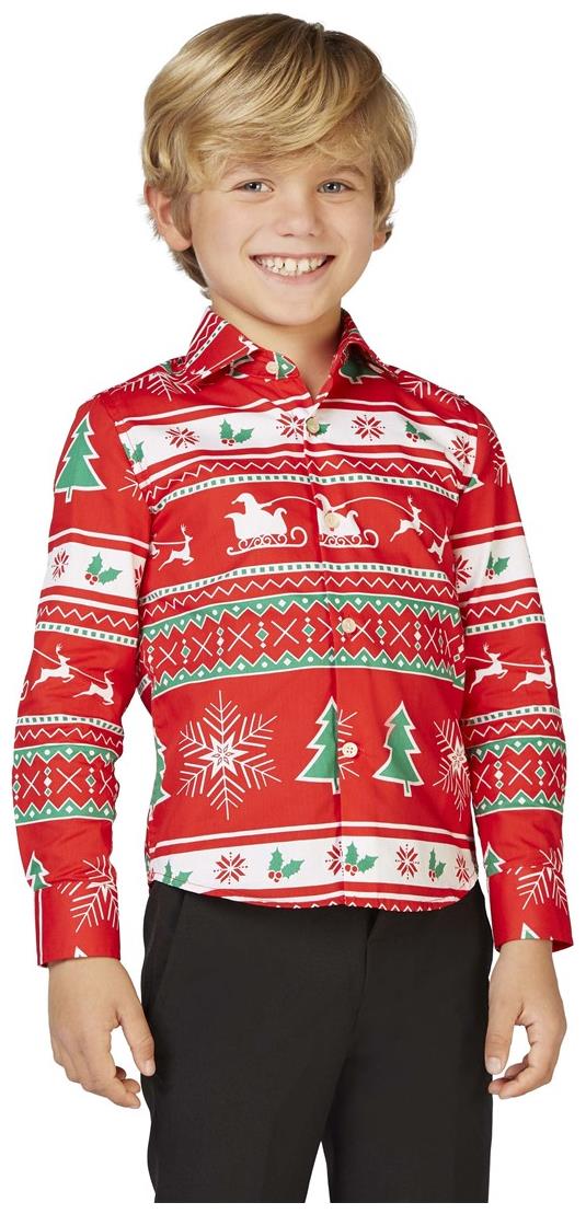 Stylish OppoSuits Boys' Winter Wonderland Shirt for Holiday Parties and Family Gatherings