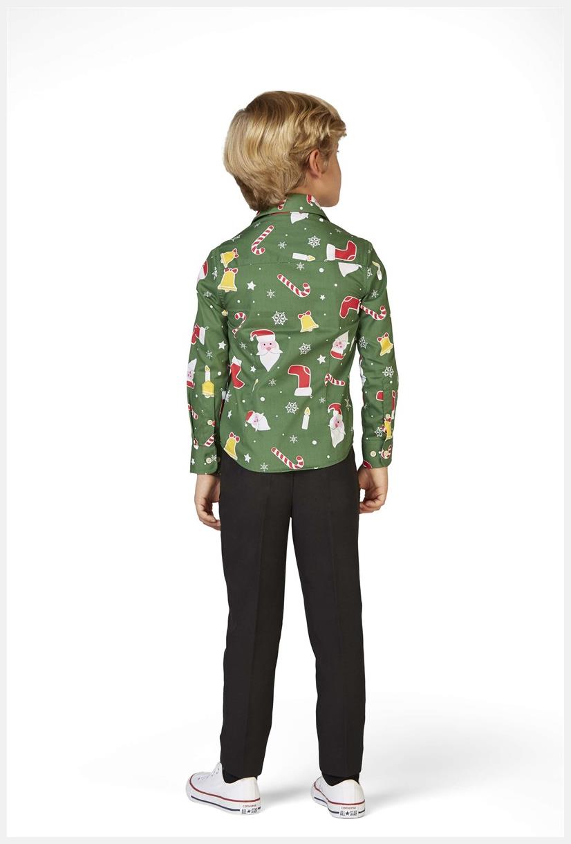 OppoSuits Boys' Shirts SHIRT LS Santaboss