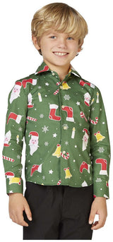 OppoSuits Boys' Shirts SHIRT LS Santaboss