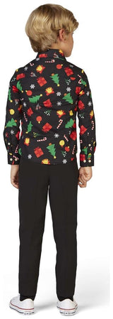 OppoSuits Boys' Shirts SHIRT LS Christmas Icons Black