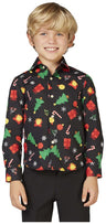 OppoSuits Boys' Shirts SHIRT LS Christmas Icons Black