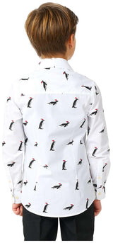 OppoSuits Boys Christmas Penguin Shirt for Holiday Parties and Festive Celebrations