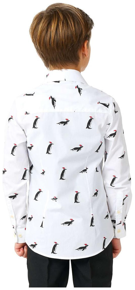 OppoSuits Boys Christmas Penguin Shirt for Holiday Parties and Festive Celebrations