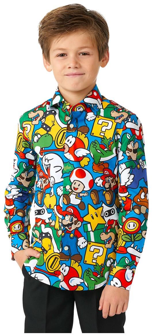 Colorful Super Mario Long Sleeve Shirt for Boys Ideal for Costumes Parties and Gaming Adventures