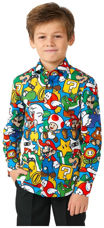 OppoSuits Boys' Shirts SHIRT LS Super Mario Boys