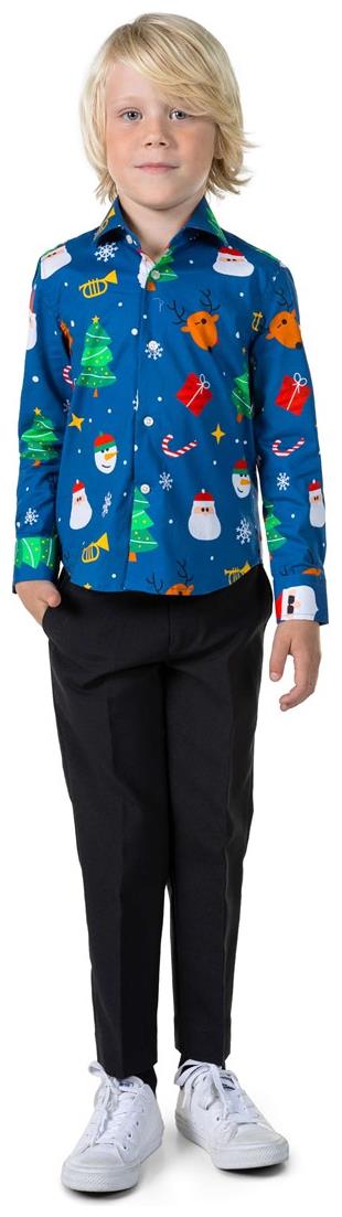 Stylish OppoSuits Festivity Blue Shirt for Holiday Parties and Festive Celebrations