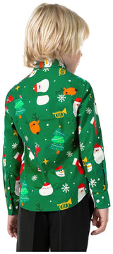 OppoSuits Boys' Shirts SHIRT LS Festivity Green Boys