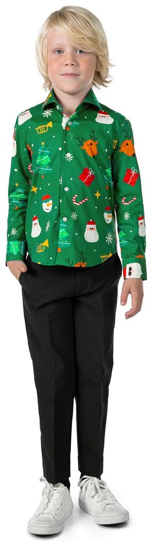 OppoSuits Boys' Shirts SHIRT LS Festivity Green Boys