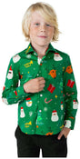 OppoSuits Boys' Shirts SHIRT LS Festivity Green Boys