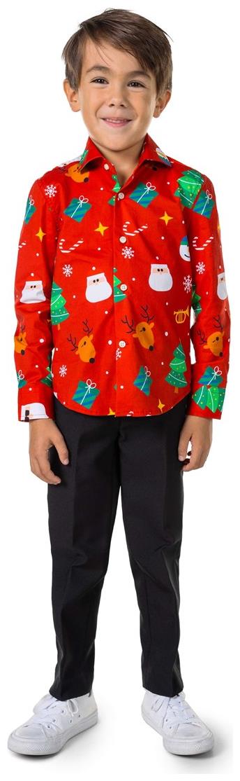 OppoSuits Boys' Shirts SHIRT LS Festivity Red Boys