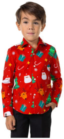 OppoSuits Boys' Shirts SHIRT LS Festivity Red Boys