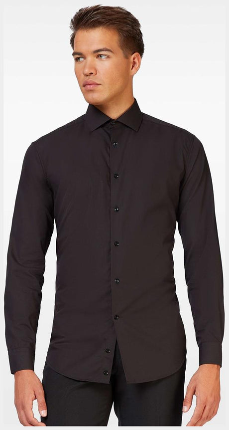 OppoSuits Men's Shirts SHIRT LS Black Knight