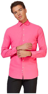Stylish OppoSuits Pink Men's Shirt for Parties Weddings and Casual Wear