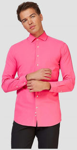 Stylish OppoSuits Pink Men's Shirt for Parties Weddings and Casual Wear