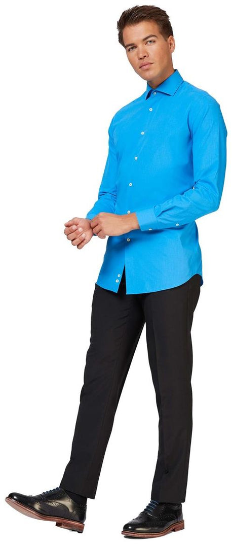 Stylish OppoSuits Men's Blue Steel Shirt for Parties Dances and Everyday Wear