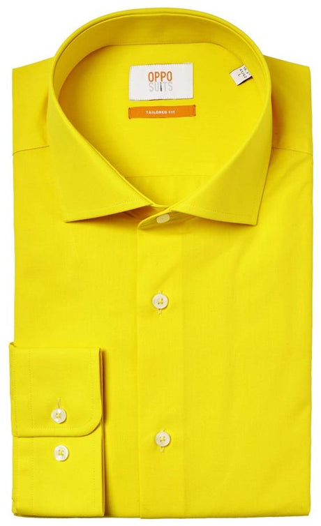 OppoSuits Men's Shirts SHIRT LS Yellow Fellow