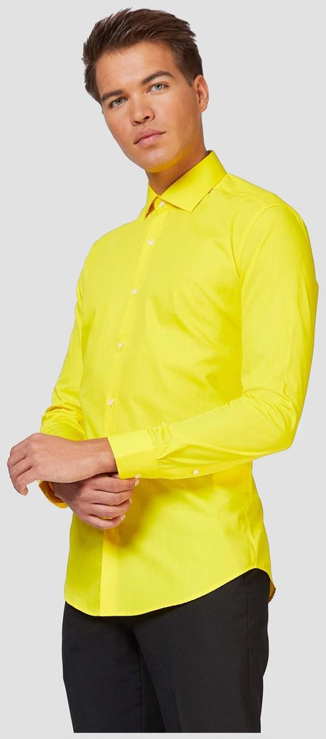 OppoSuits Men's Shirts SHIRT LS Yellow Fellow