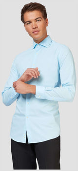 OppoSuits Men's Shirts SHIRT LS Cool Blue