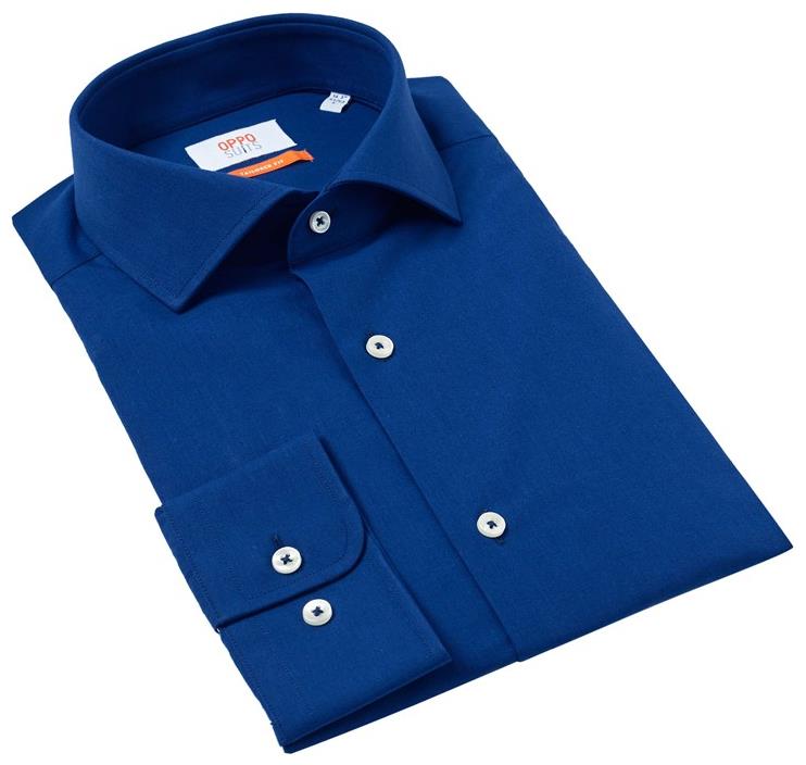 OppoSuits Men's Shirts SHIRT LS Navy Royale