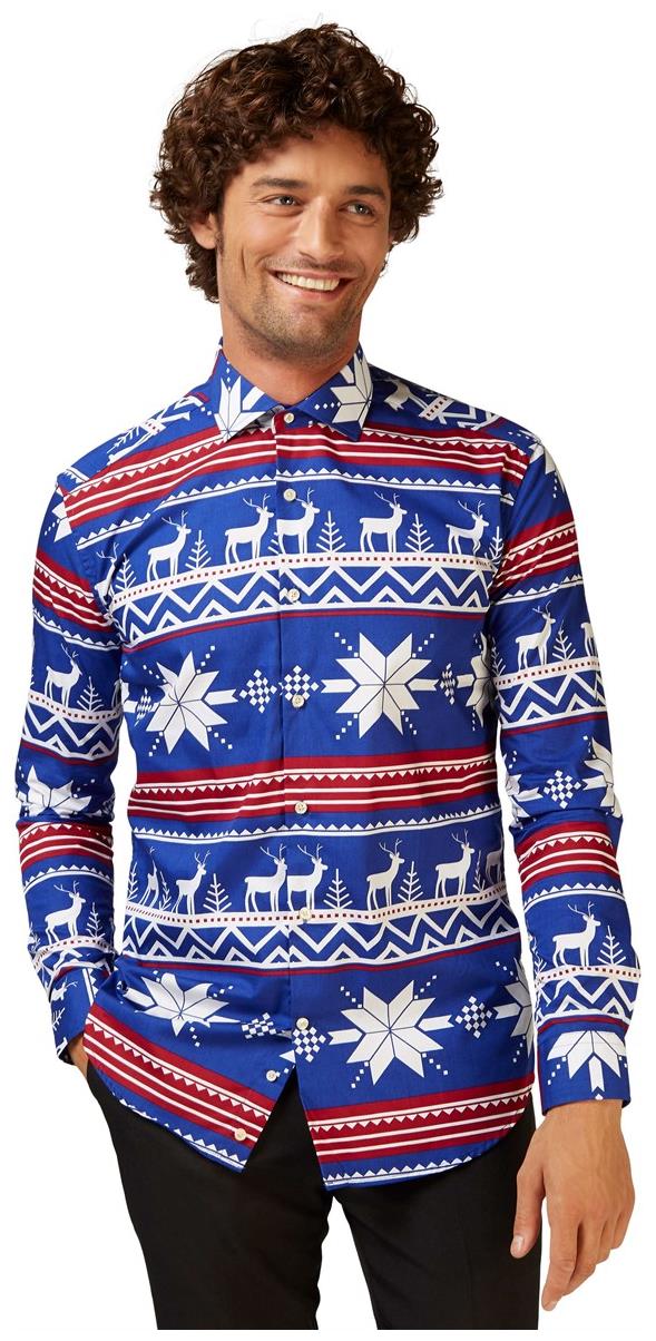 Festive OppoSuits Men's Shirt The Rudolph for Holiday Events Parties and Family Gatherings